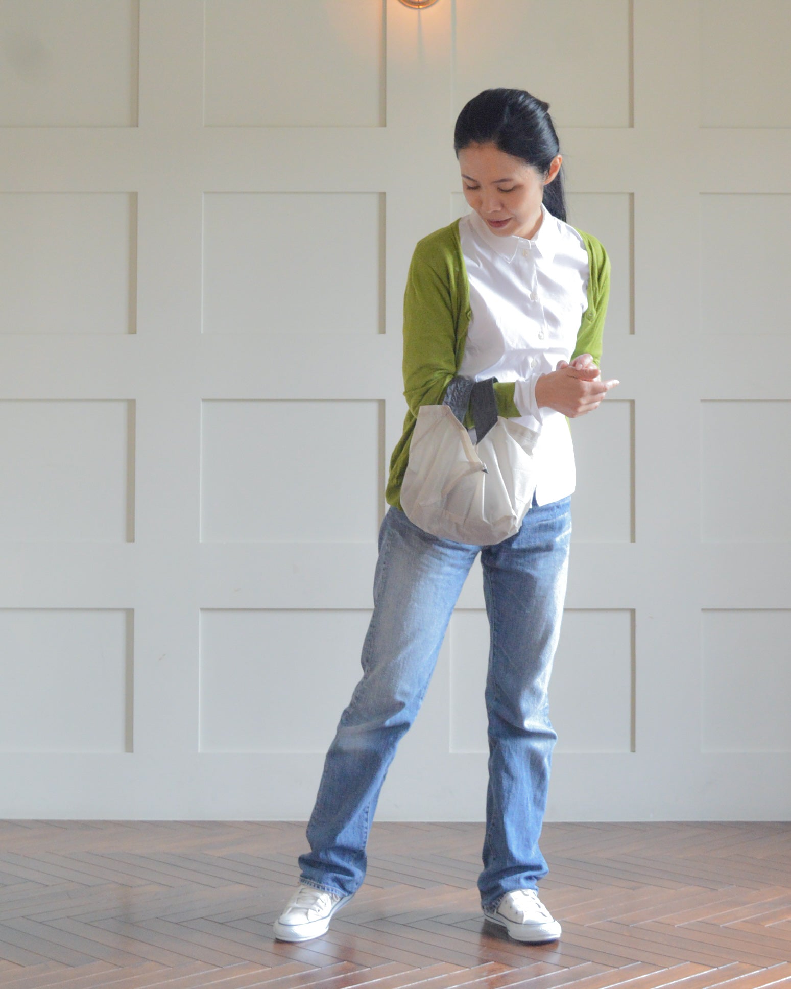 ライトベージュ×チャコールグレー|Sサイズ　【予約：1月下旬お届け】