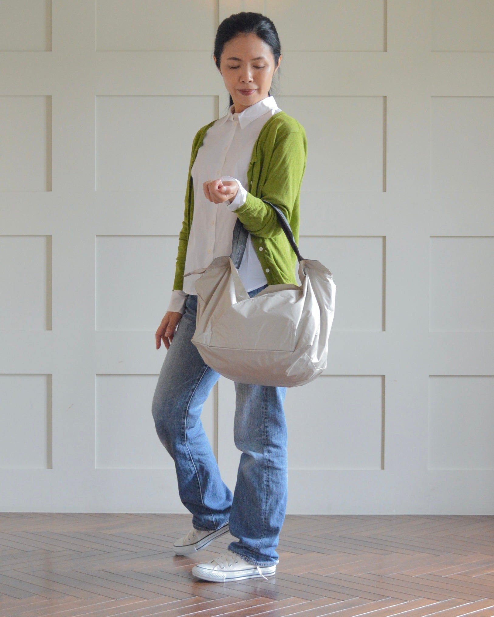 ライトベージュ×チャコールグレー|保冷バッグ　【予約：1月下旬お届け】