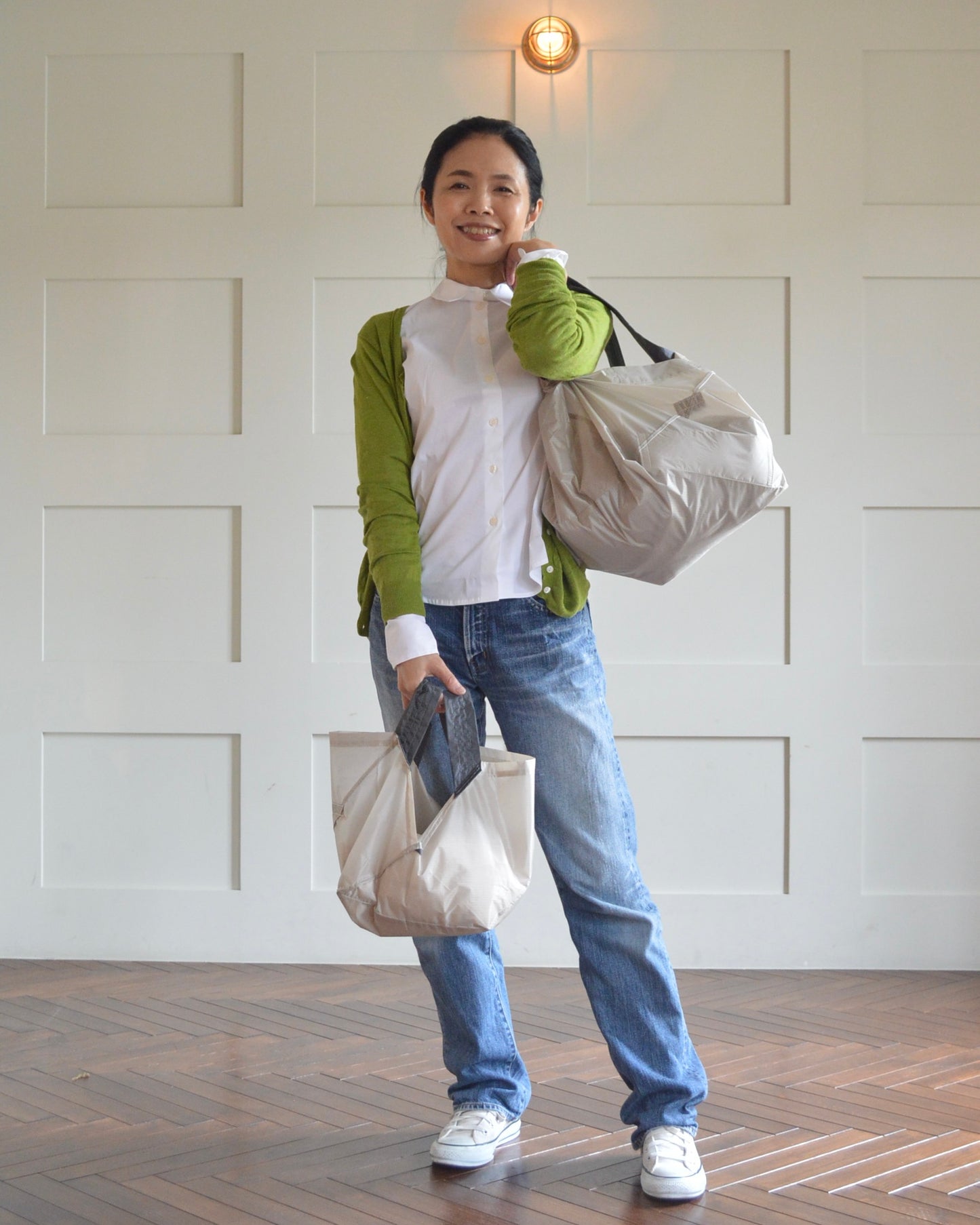 ライトベージュ×チャコールグレー|Mサイズ【予約：1月下旬お届け】