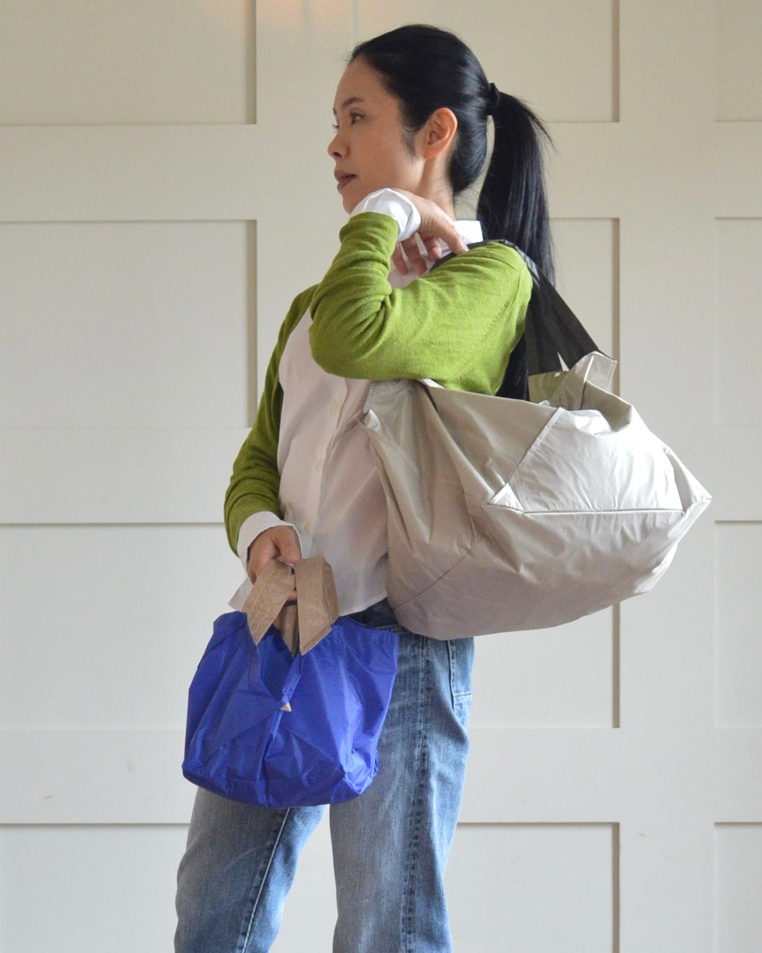 ライトベージュ×チャコールグレー|保冷バッグ　【予約：1月下旬お届け】