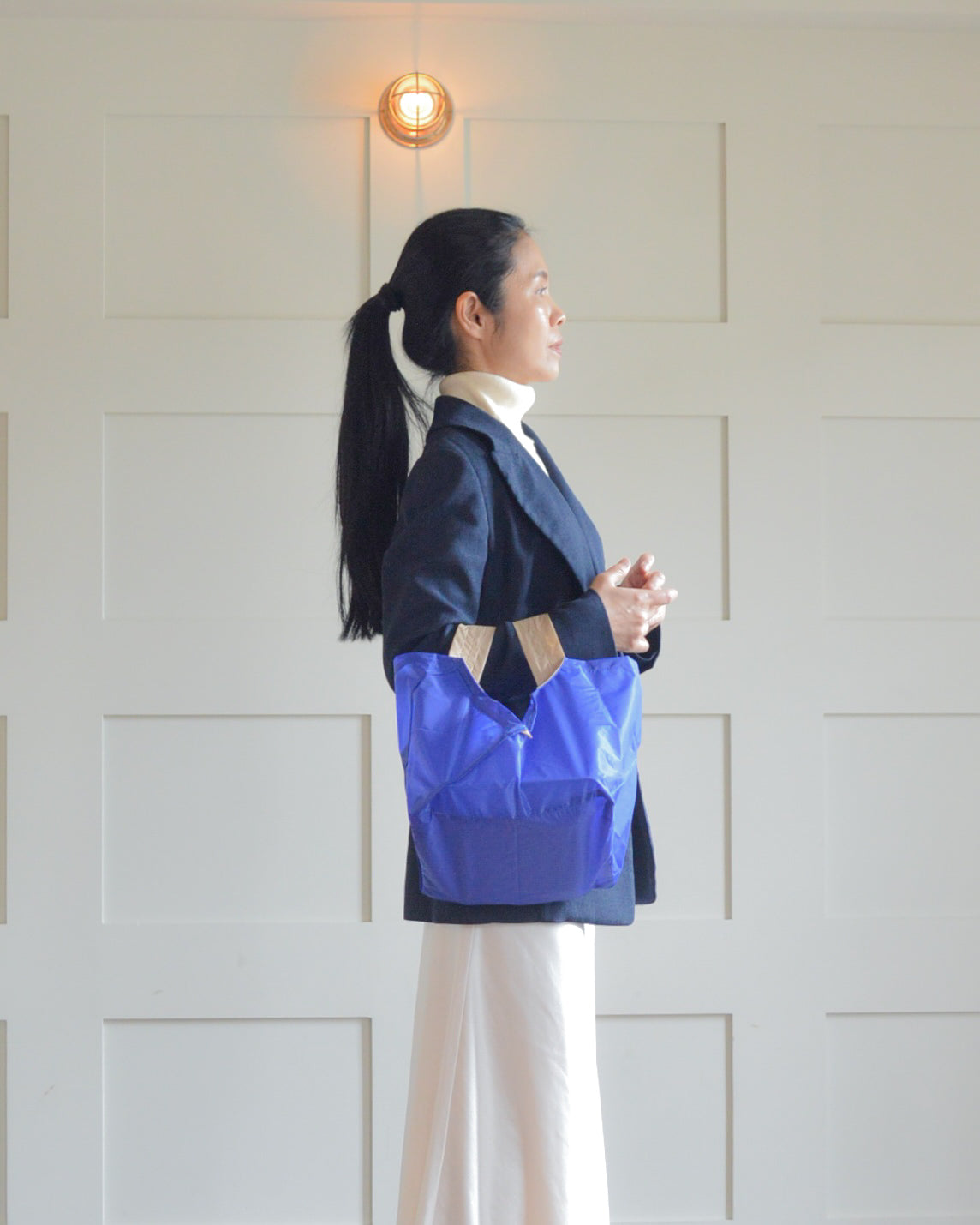 ブルー×ベージュ|Mサイズ【予約：1月下旬お届け】