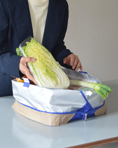 ブルー×ベージュ|保冷バッグ　【予約：1月下旬お届け】