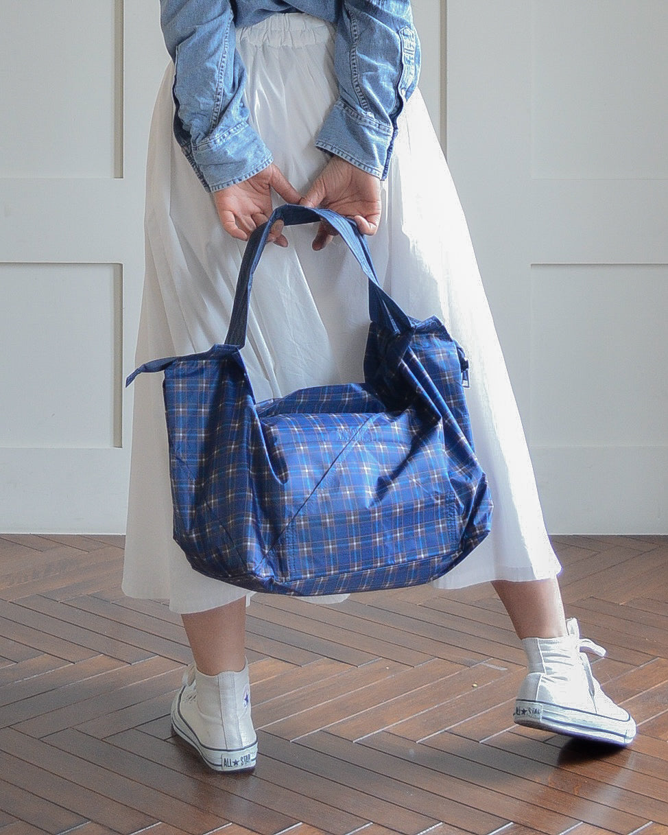 神戸タータンブルーチェック|保冷バッグ大【予約：6月下旬お届け】