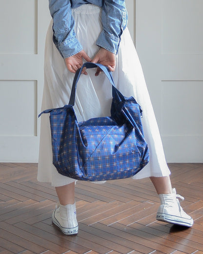 神戸タータンブルーチェック|保冷バッグ大【予約：6月下旬お届け】