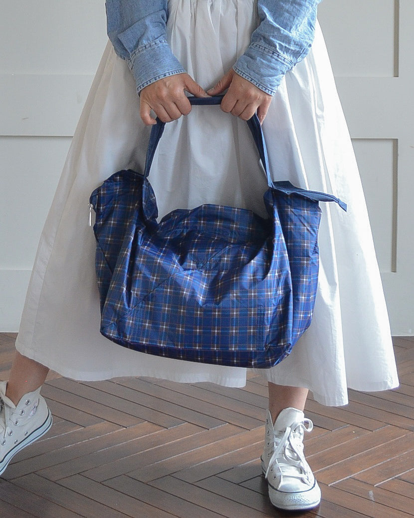 神戸タータンブルーチェック|保冷バッグ大【予約：6月下旬お届け】