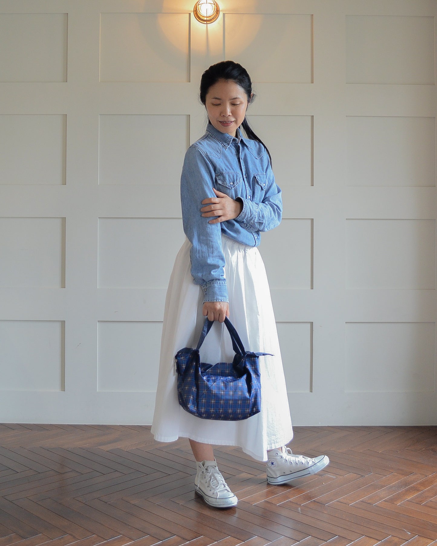 神戸タータンブルーチェック|保冷バッグ小【予約：6月下旬お届け】