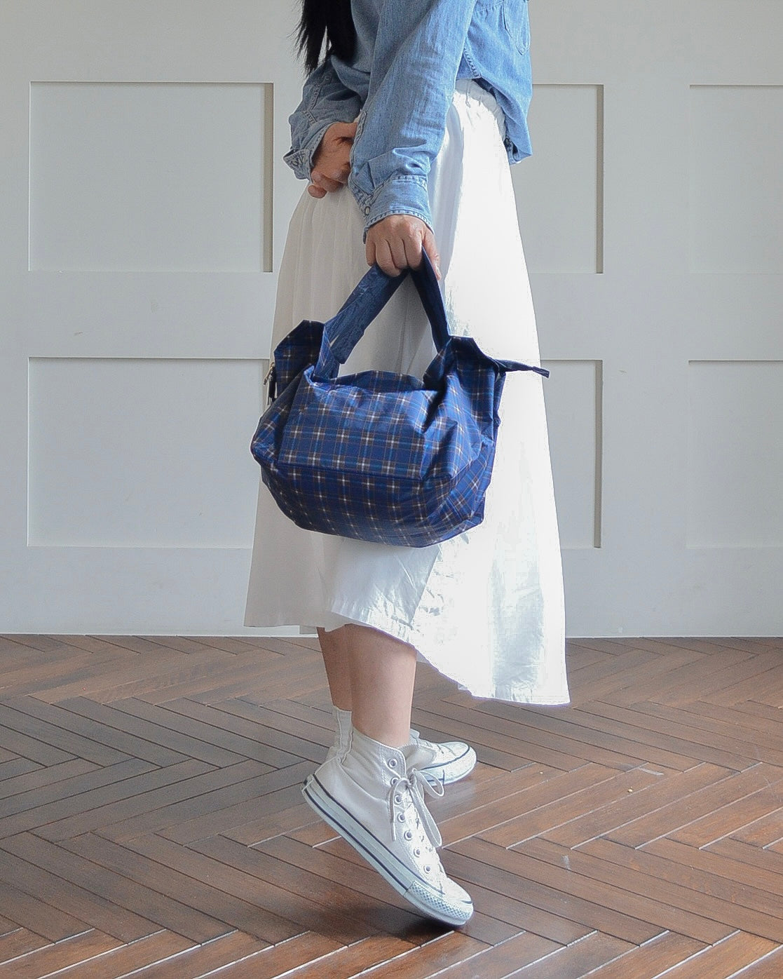 神戸タータンブルーチェック|保冷バッグ小【予約：6月下旬お届け】