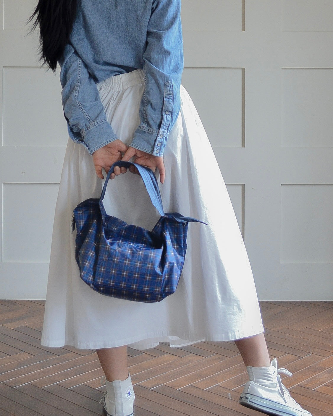 神戸タータンブルーチェック|保冷バッグ小【予約：6月下旬お届け】