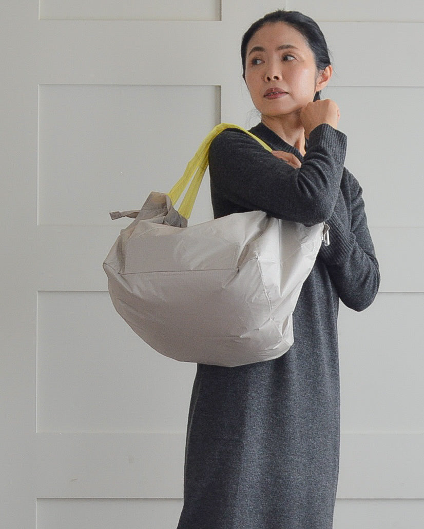 ミルクティーベージュ×れもんイエロー|保冷バッグ大【予約：4月下旬お届け】