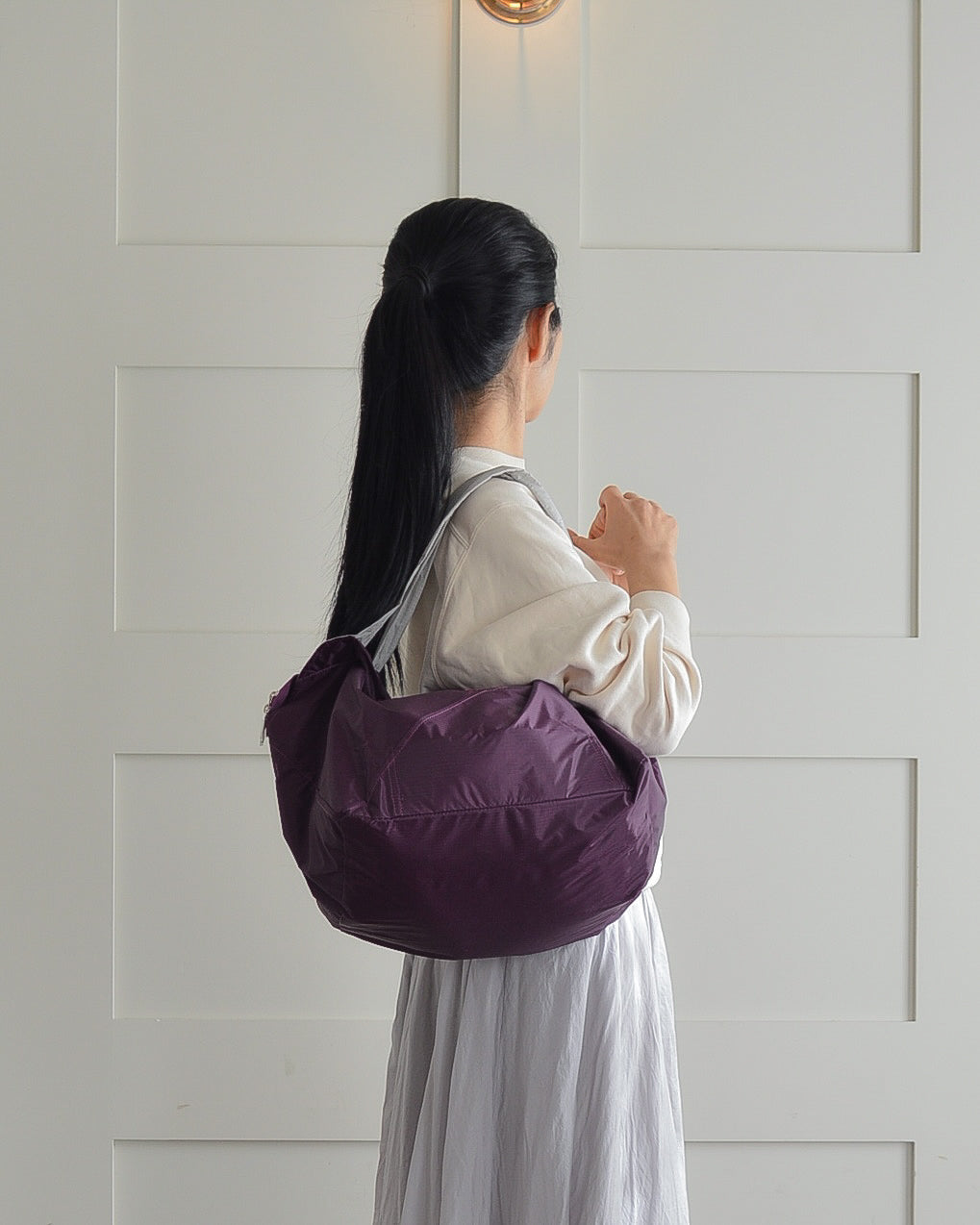 パープル×ライトグレー|保冷バッグ大【予約：4月下旬お届け】