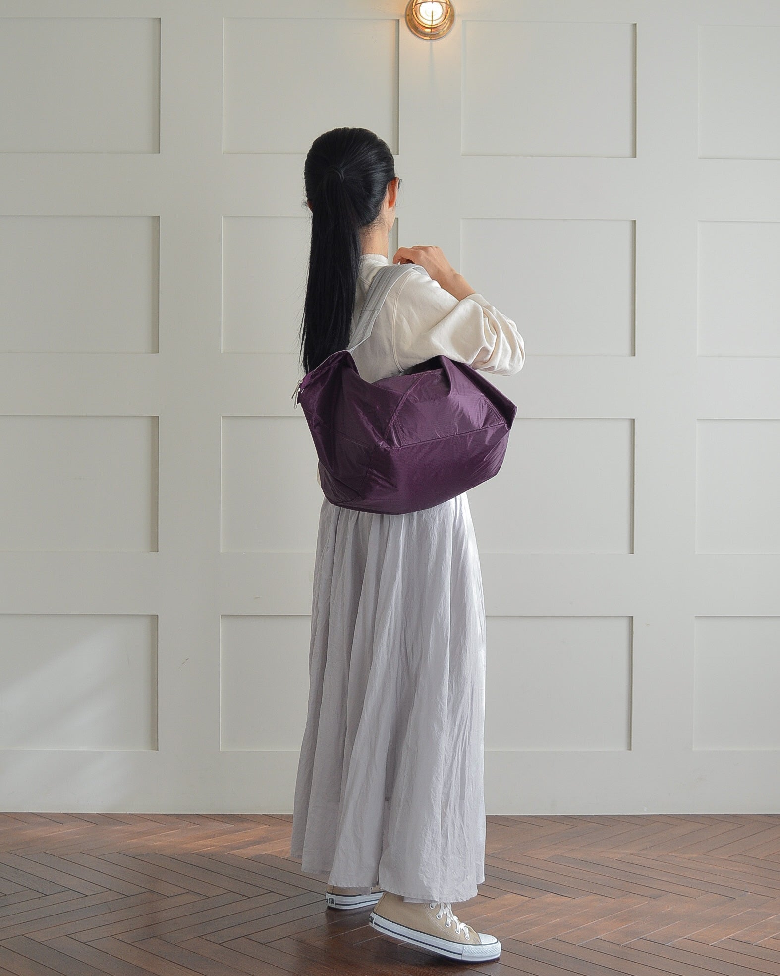 パープル×ライトグレー|保冷バッグ大【予約：4月下旬お届け】