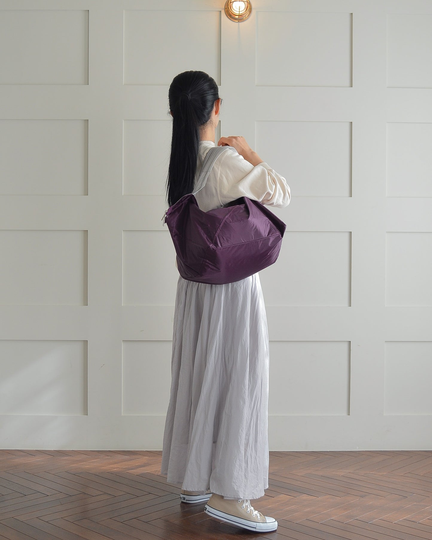 パープル×ライトグレー|保冷バッグ大【予約：4月下旬お届け】