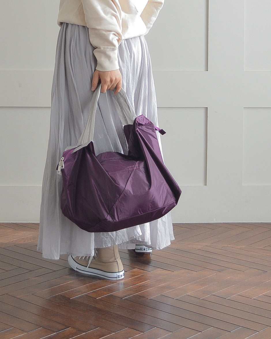 パープル×ライトグレー|保冷バッグ大【予約：4月下旬お届け】