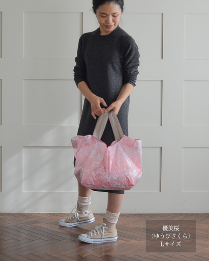 桜柄セルフレジ用エコバッグ |Lサイズ【予約：4月下旬お届け】