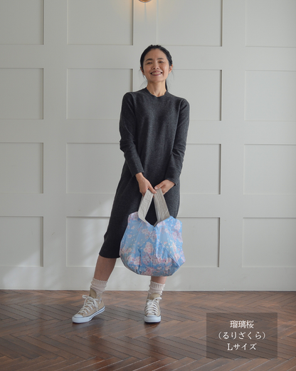 桜柄セルフレジ用エコバッグ |Lサイズ【予約：4月下旬お届け】